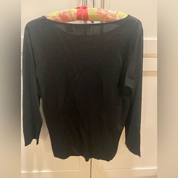 Sweaterworks Sweater Size L Sequins Pumpkin Black Long Sleeve Fall Halloween - Picture 5 of 8